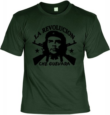 Top Qualität! HK_UCA_10_12404-P11 mit dem Motiv: <br><b>Revolution T-Shirt Che Guevara - La Revolucion in tannengrün</b>,fällt sofort ins Auge und sorgt für einen gelungenen Auftritt.<br><br>T-shirt namenhafter Hersteller in bester Qualität, wie <b>Stedma